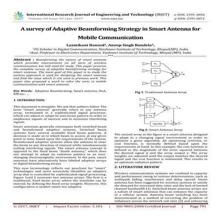 A survey of Adaptive Beamforming Strategy in Smart Antenna for Mobile Communi...