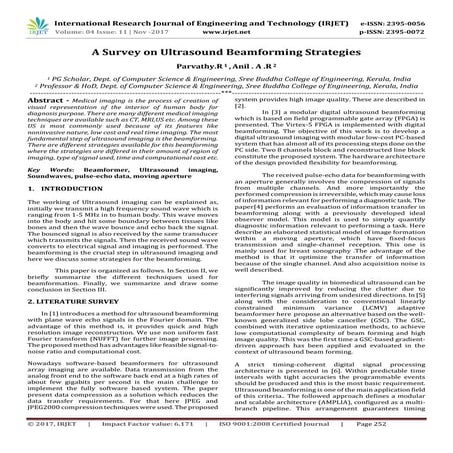 A Survey on Ultrasound Beamforming Strategies