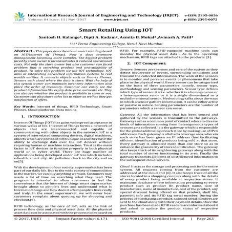 Smart Retailing using IOT