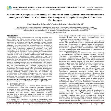 A Review- Comparative Study of Thermal and Hydrostatic Performance Analysis O...