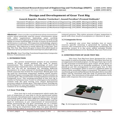 Design and Development of Gear Test Rig | PDF