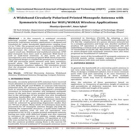 A Wideband Circularly Polarized Printed Monopole Antenna with Symmetric Groun...