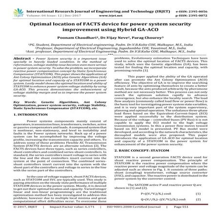 Optimal Location of FACTS Device for Power System Security Improvement using ...
