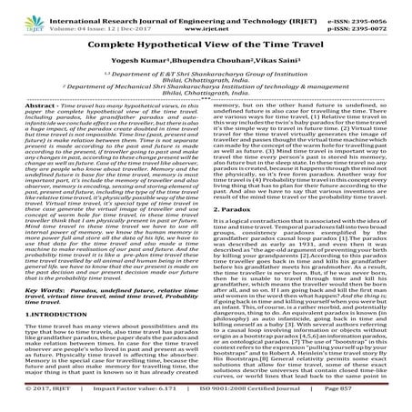 Complete Hypothetical View of the Time Travel