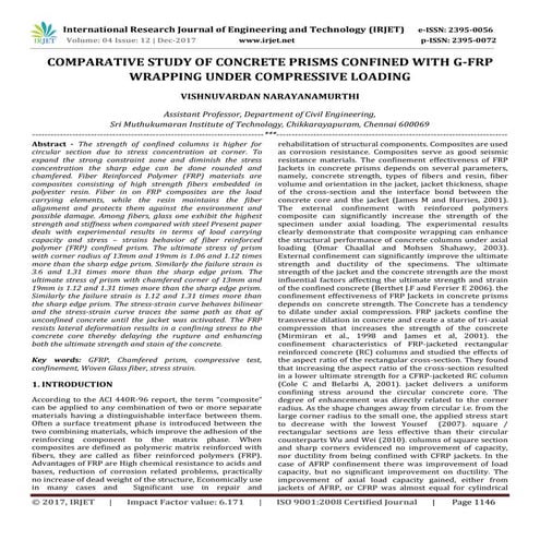 Comparative Study of Concrete Prisms Confined with G-FRP Wrapping Under Compr...