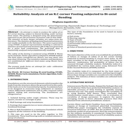 Reliability Analysis of an R.C Corner Footing Subjected to Bi-axial Bending