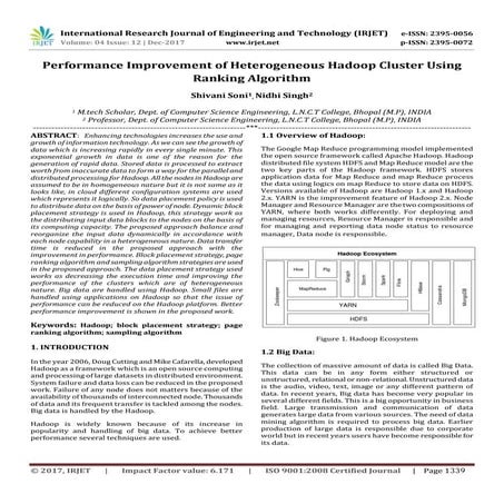 Performance Improvement of Heterogeneous Hadoop Cluster using Ranking Algorithm