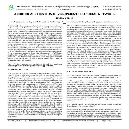 Android Application Development for Social Network