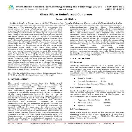 Glass Fibre Reinforced Concrete