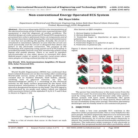 Non-conventional Energy Operated ECG System
