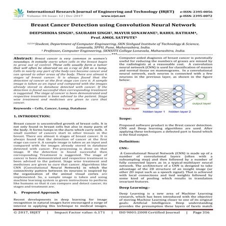 Breast Cancer Detection using Convolution Neural Network