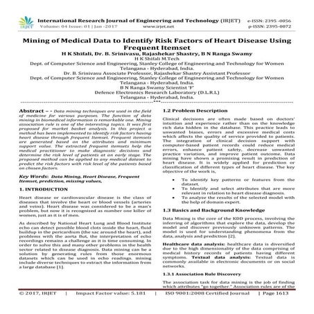 Mining of medical data to identify risk factors of heart disease using freque...