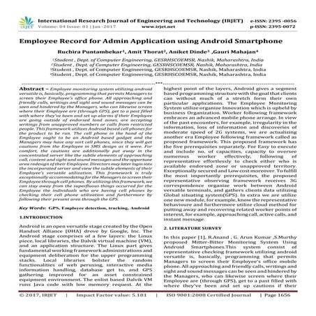 Employee record for admin application using android smartphone