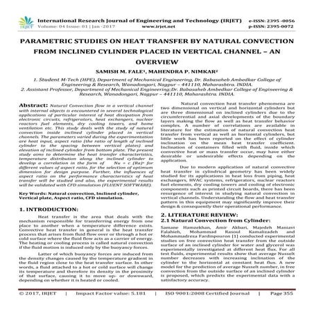 Parametric Studies On Heat Transfer by Natural Convection from Inclined Cylin...