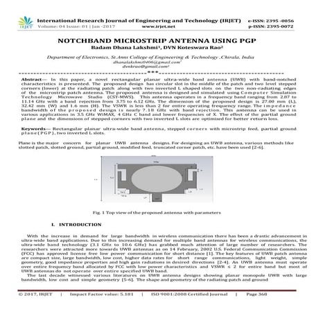 Notchband Microstrip Antenna Using PGP