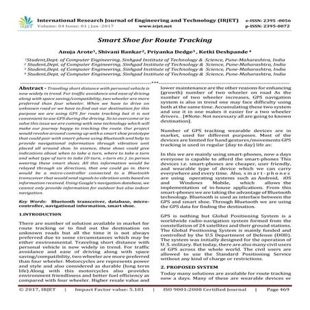 Smart Shoe for Route Tracking