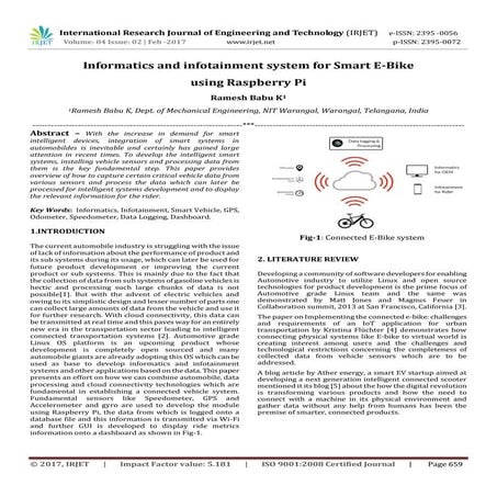 Informatics and infotainment system for Smart E-Bike using Raspberry Pi