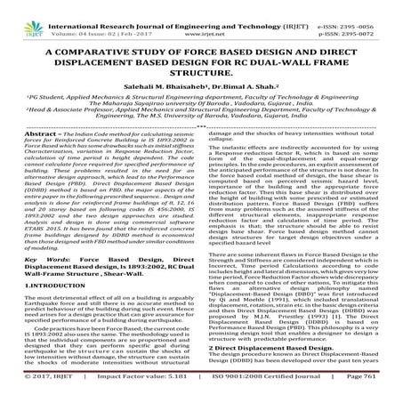 A comparative study of force based design and direct displacement based ...