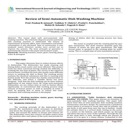 Review of Semi-Automatic Dish Washing Machine