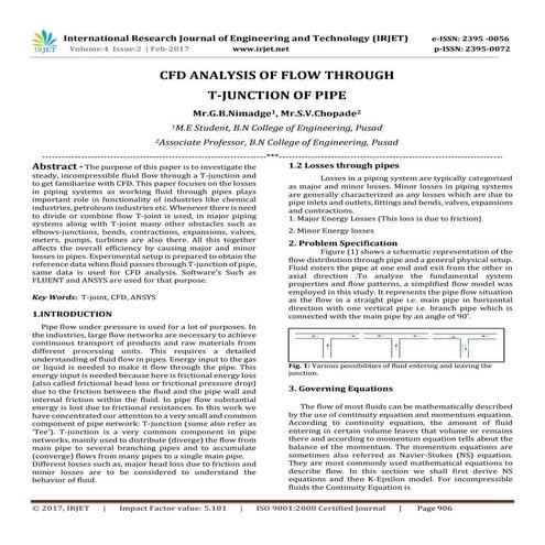 CFD analysis of flow through  T-Junction of pipe