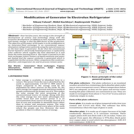 Modification of Generator In Electrolux Refrigerator