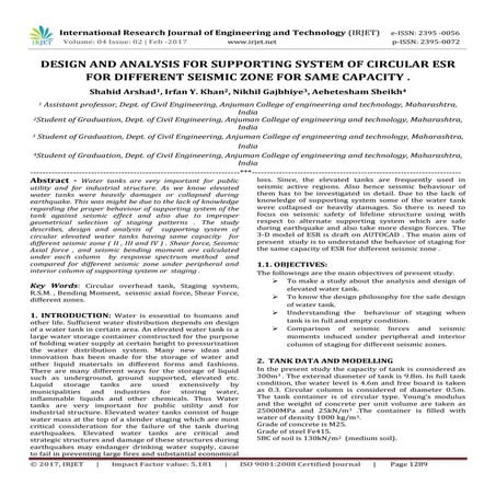 Design and analysis for supporting system of circular ESR for different seism...