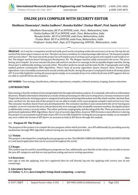 Online java compiler with security editor | PDF | Programming Languages ...