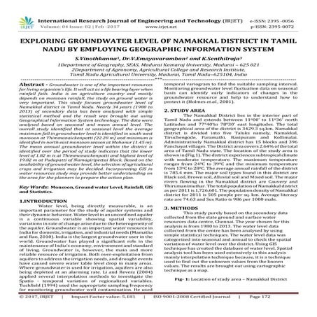 Exploring groundwater level of namakkal district in tamil nadu by employing g...