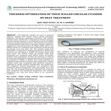 Thickness optimization of thick walled circular cylinder by heat treatment