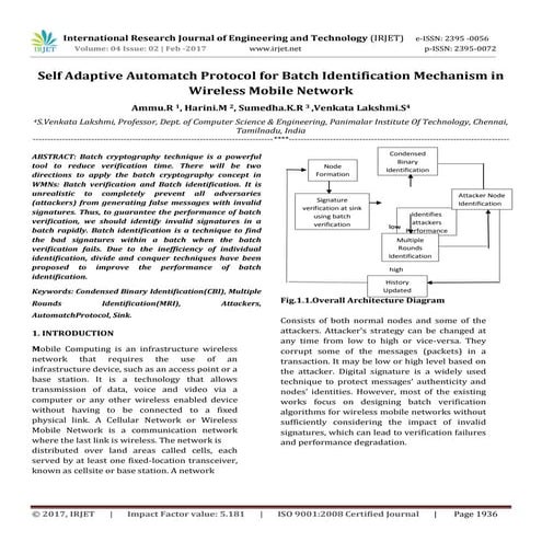 Self Adaptive Automatch Protocol for Batch Identification Mechanism in Wirele...