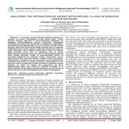Analyzing the interaction of ascent with ieee 802.11E mac in wireless sensor ...