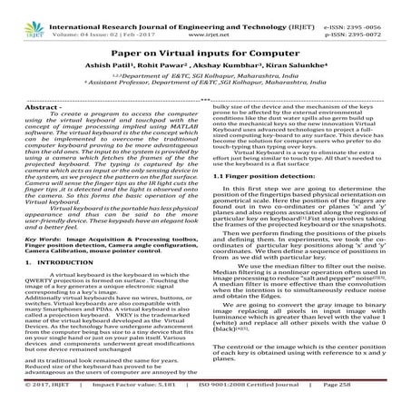 Paper on Virtual inputs for Computer