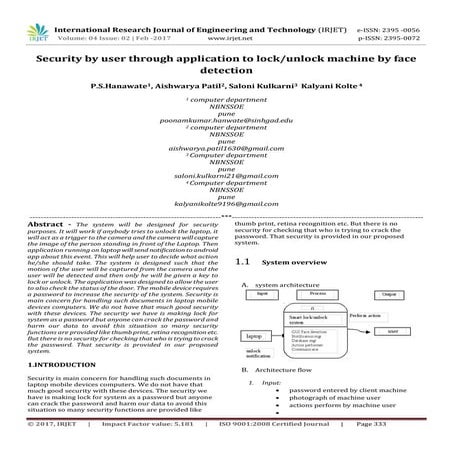 Security by user through application to lock/unlock machine by face detection