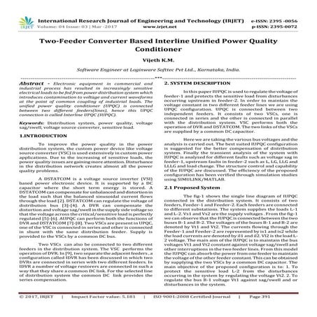 Two-Feeder Converter Based Interline Unified Power Quality Conditioner