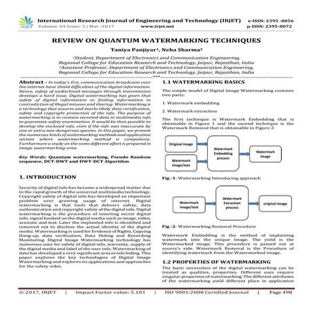 Review on Quantum Watermarking Techniques