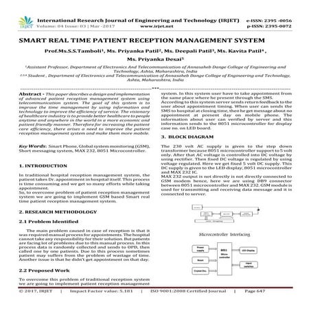 Smart Real Time Patient Reception Management System