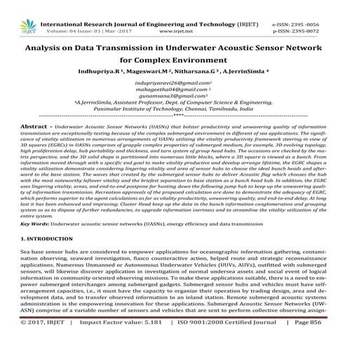 Analysis on Data Transmission in Underwater Acoustic Sensor Network for Compl...