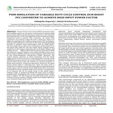 PSIM Simulation Of Variable Duty Cycle Control DCM Boost PFC Converter to Ach...