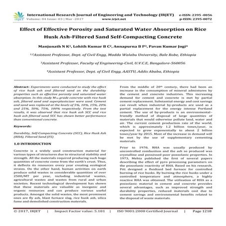 Effect of Effective Porosity and Saturated Water Absorption on Rice Husk Ash-...