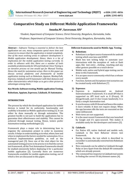 Comparative Study on Different Mobile Application Frameworks