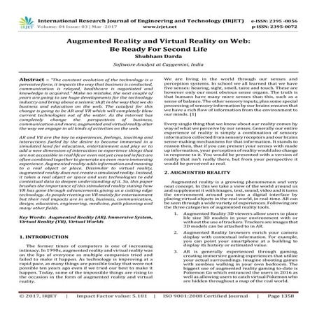 Augmented Reality And Virtual Reality On Web: Be Ready For Second Life