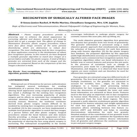 Recognition of Surgically Altered Face Images