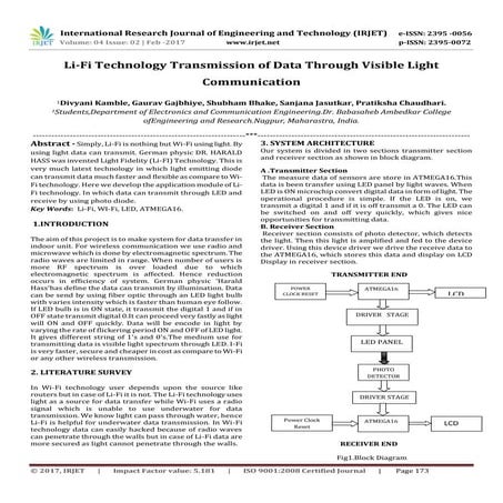 Li-Fi Technology Transmission of Data Through Visible Light Communication