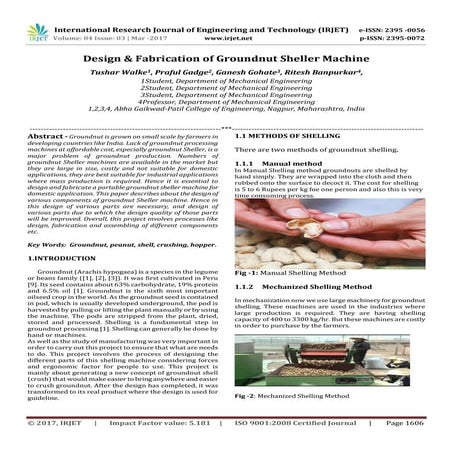 Design & Fabrication of Groundnut Sheller Machine