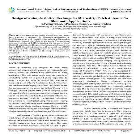Design of a simple slotted Rectangular Microstrip Patch Antenna for Bluetooth...