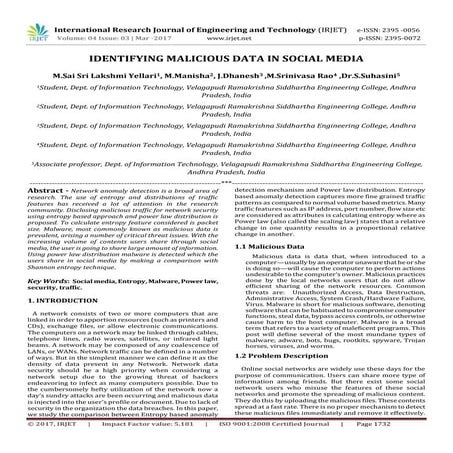 Identifying Malicious Data in Social Media