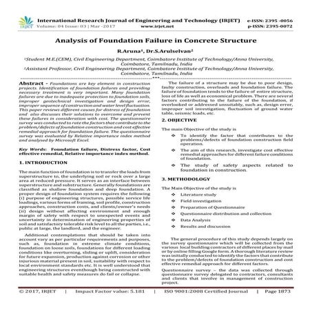 Analysis of Foundation Failure in Concrete Structure