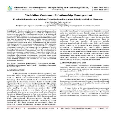 Web Mine Customer Relationship Management