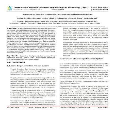 A Smart Target Detection System using Fuzzy Logic and Background Subtraction