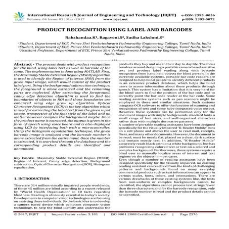 Product Recognition using Label and Barcodes